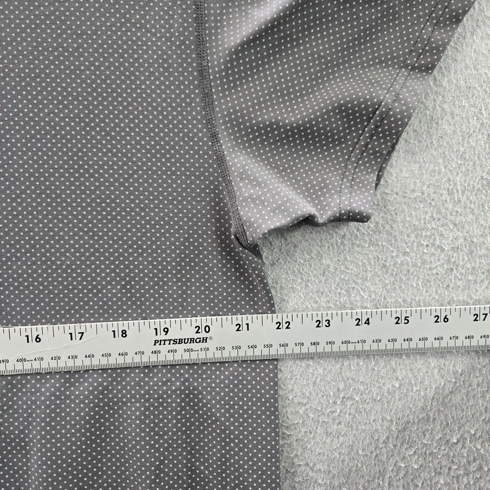 BYLT Men Polo XL Gray Polka‎ Dot Drop Cut Polo Button Short Sleeve